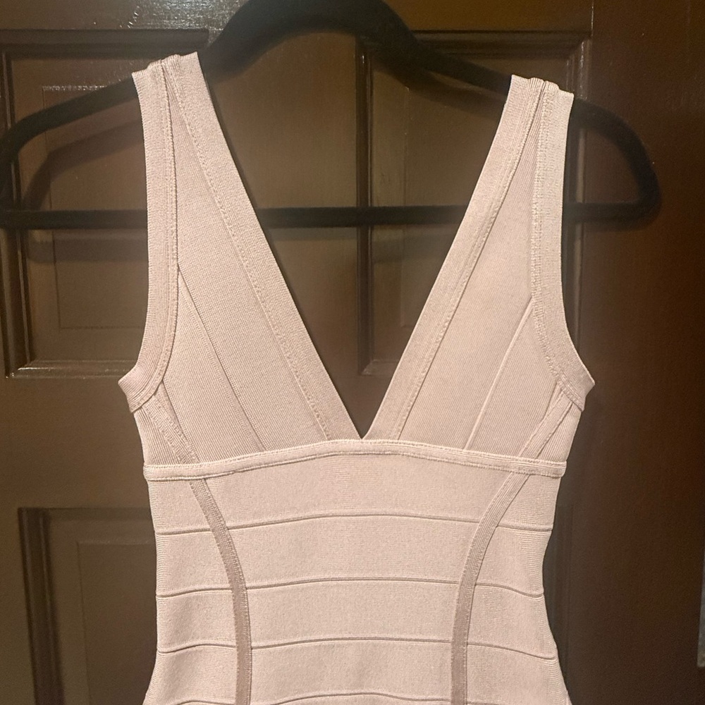 HOUSE OF CB LONDON JENNA MINI COCKTAIL DRESS, SIZE XS, NUDE/ PINK - Picture 2 of 11